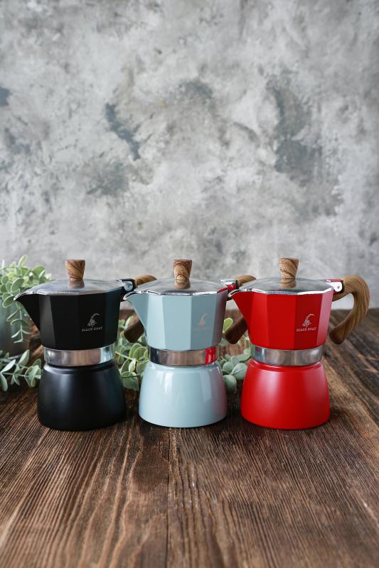 Black Goat 3 Cup Moka Pot - Turkuaz