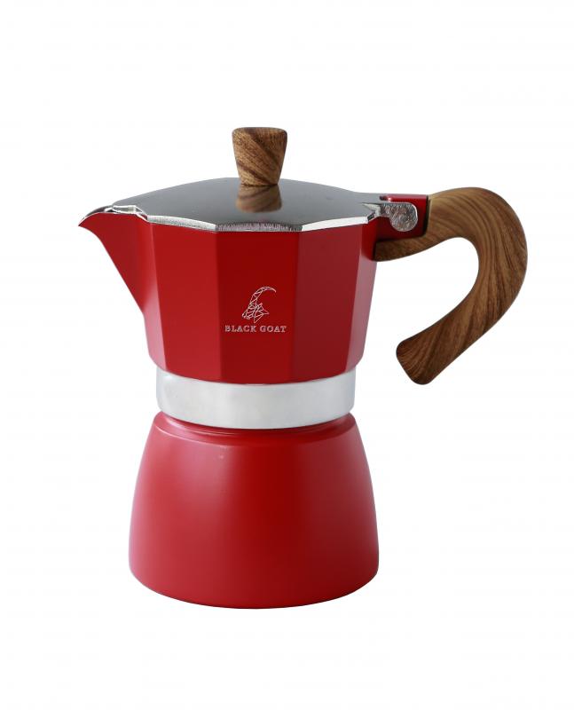 Black Goat 3 Cup Moka Pot - Kırmızı