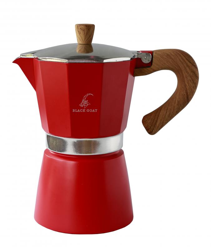 Black Goat 6 Cup Moka Pot - Kırmızı