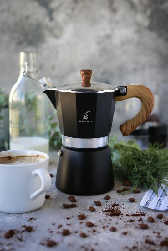 Black Goat 6 Cup Moka Pot - Siyah